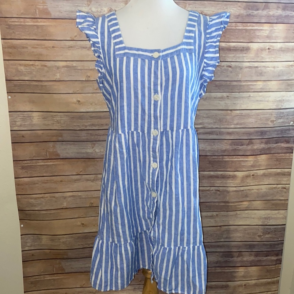 BeachLunchLounge Striped Linen Blend Dress